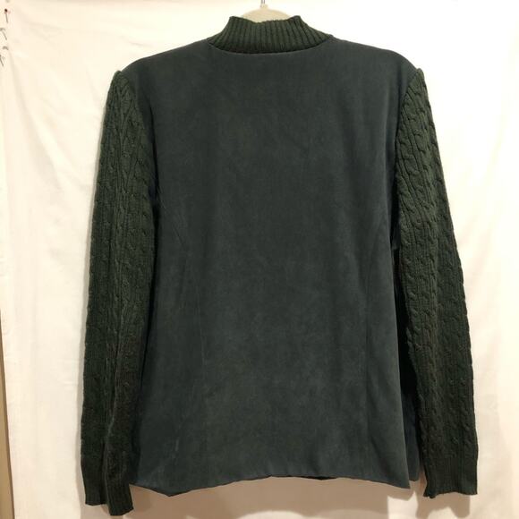 Christopher & Banks Faux Suede Wool blend Knit Sweater Jacket Cardigan Size M - Picture 4 of 14
